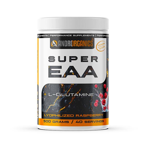 Super EAA Androrganics – BCAA, EAA a svalová regenerace, malina, 500g