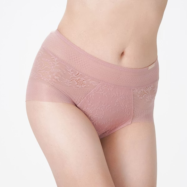 Keramické antibakteriální bezešvé krajkové kalhotky (vysoký pas) - Barva: Kovově šedá, Velikost: L