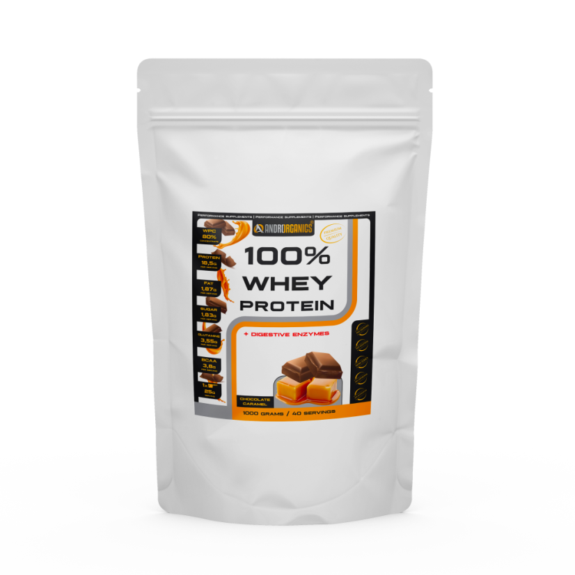 100% Whey Protein - Příchutě: čokoláda-karamel