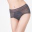 Keramické antibakteriální bezešvé krajkové kalhotky (vysoký pas) - Barva: Kovově šedá, Velikost: L