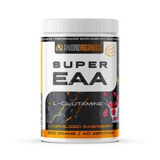 Super EAA Androrganics – BCAA, EAA a svalová regenerace, malina, 500g